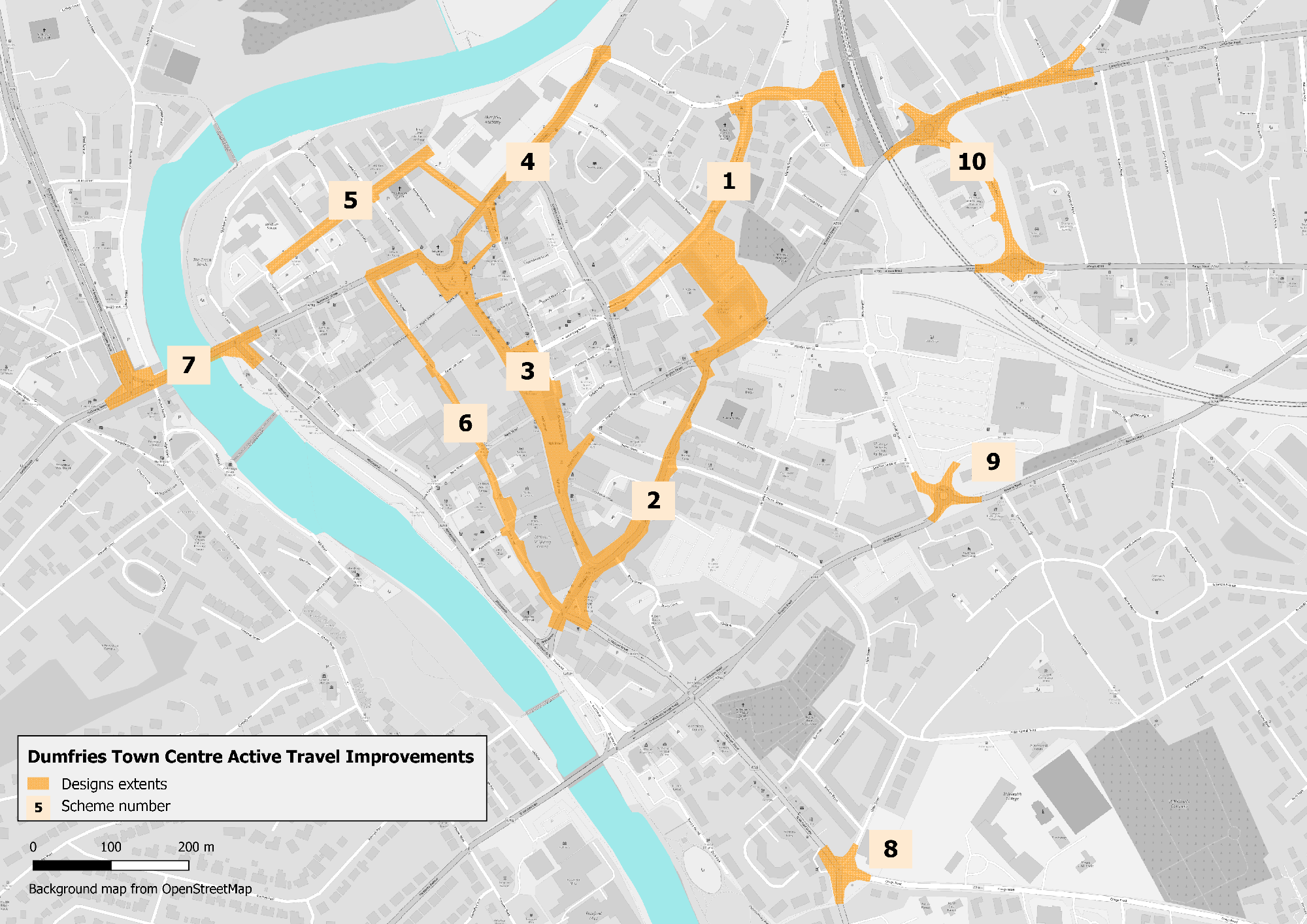 Dumfries better streets map